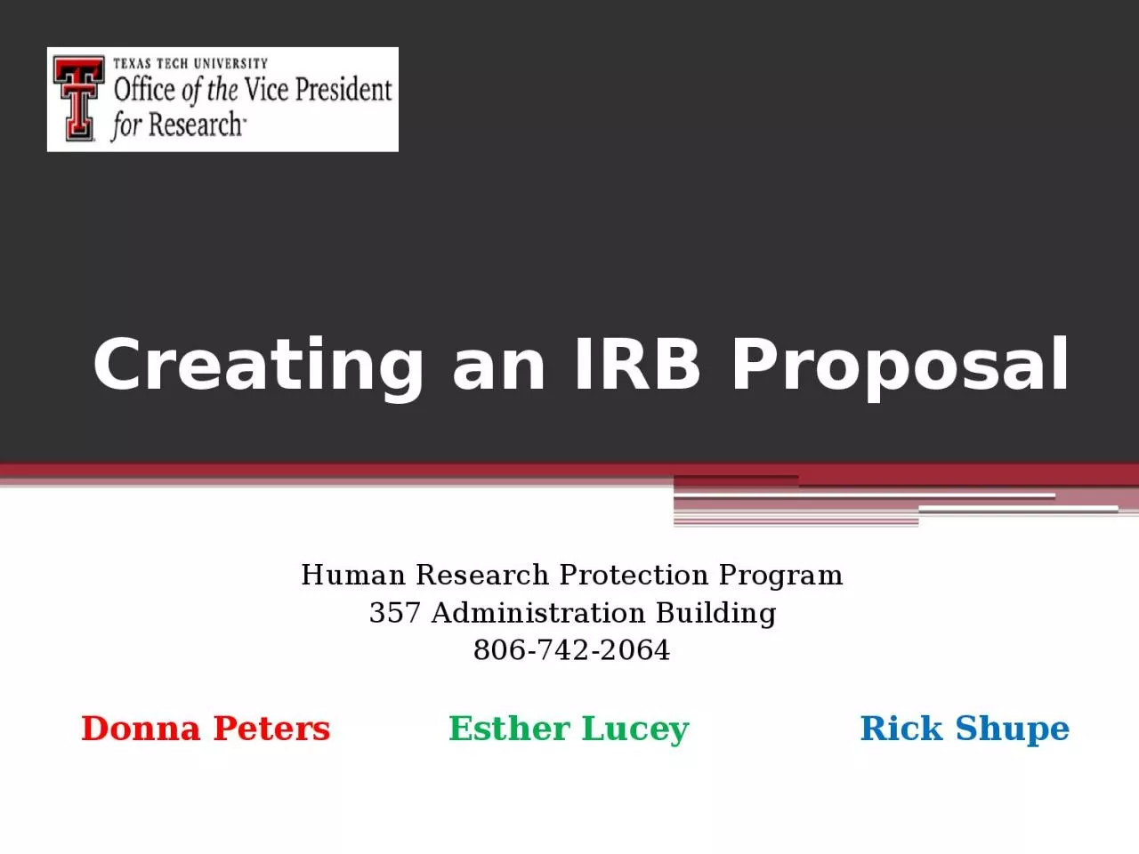 Creating an IRB Proposal