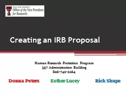 Creating an IRB Proposal