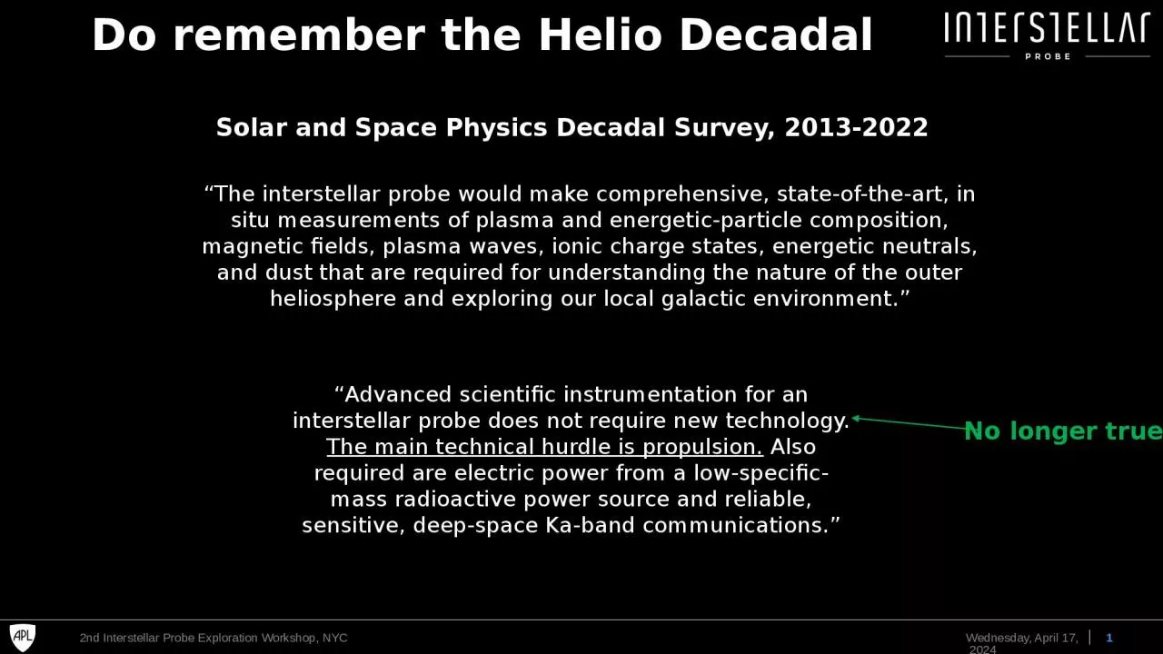 Do remember the  Helio  Decadal
