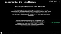 Do remember the  Helio  Decadal