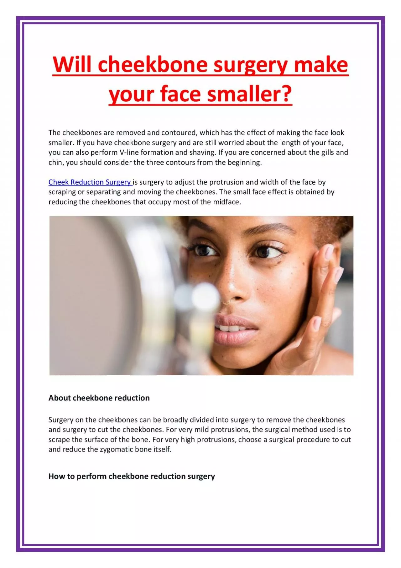 PDF-Will cheekbone surgery make your face smaller?