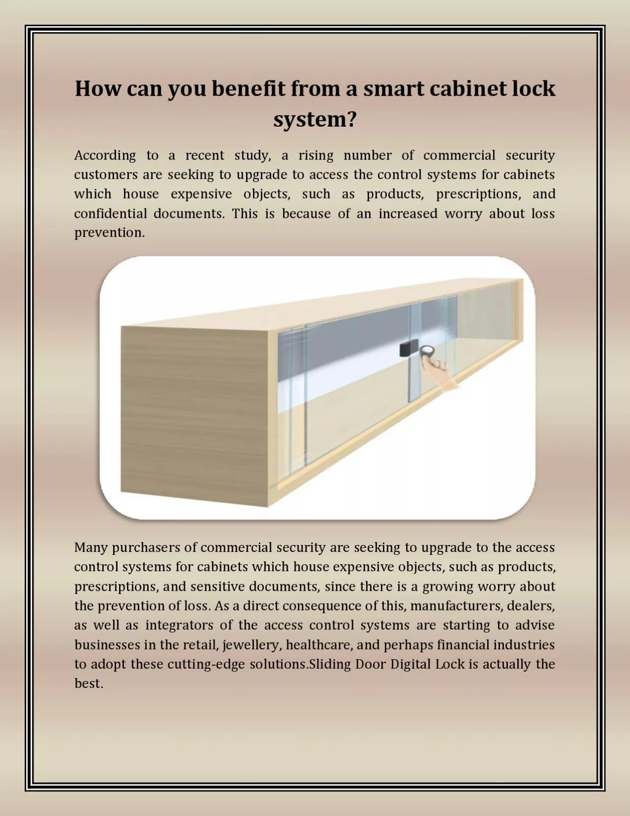How can you benefit from a smart cabinet lock system?