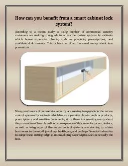 How can you benefit from a smart cabinet lock system?
