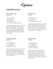 Cold Milk Recipes