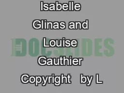 Isabelle Glinas and Louise Gauthier Copyright   by L