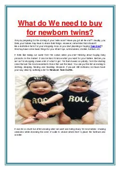 What do We need to buy for newborn twins?