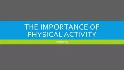 The importance of physical activity