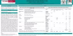 Table 2:  Burden  of fungal infections in Italy according to the main risk factors