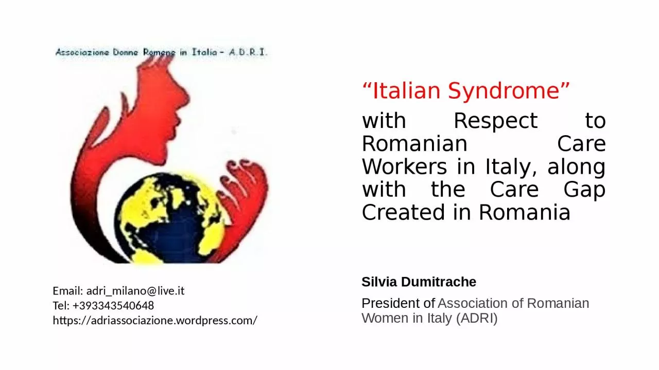 PPT-“Italian Syndrome” with Respect to Romanian Care