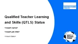 Qualified Teacher Learning and Skills (QTLS) Status