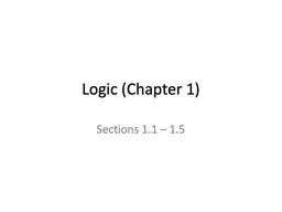 Logic (Chapter 1) Sections 1.1