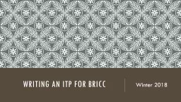 Writing an ITP for  BrICC