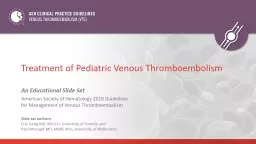 Treatment of Pediatric Venous Thromboembolism