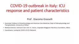 COVID-19 outbreak in Italy: ICU response and patient characteristics