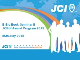 E-Bid Book Seminar II JCIHK Award Program 2015