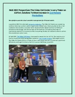 The Video Call Center’s Larry Thaler on AirFirst, Solutions To Meet Increase in Live Remote Productions