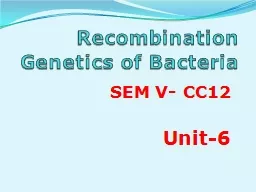 Recombination Genetics of Bacteria