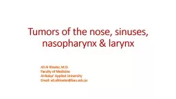 Tumors of the nose, sinuses