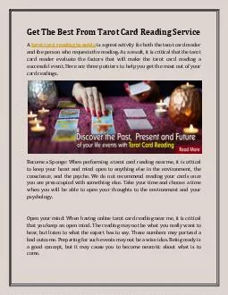 Get The Best From Tarot Card Reading Service