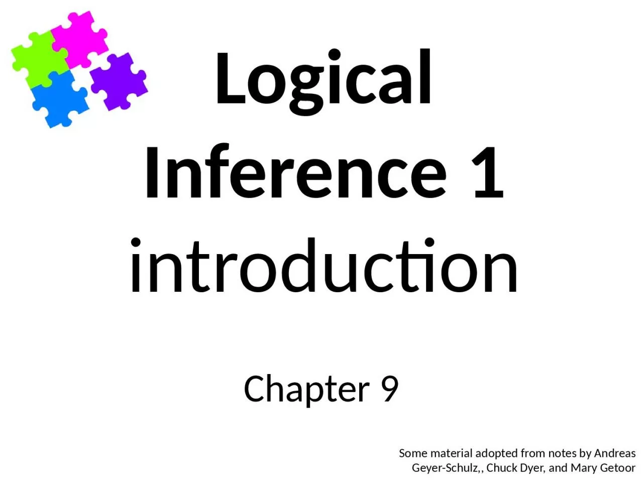 PPT-Logical Inference 1 introduction