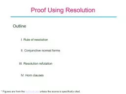 Proof Using Resolution Outline