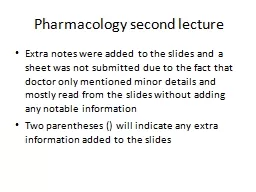 Pharmacology second lecture