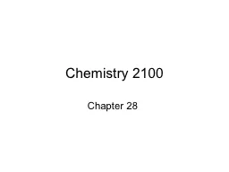 Chemistry 2100 Chapter 28