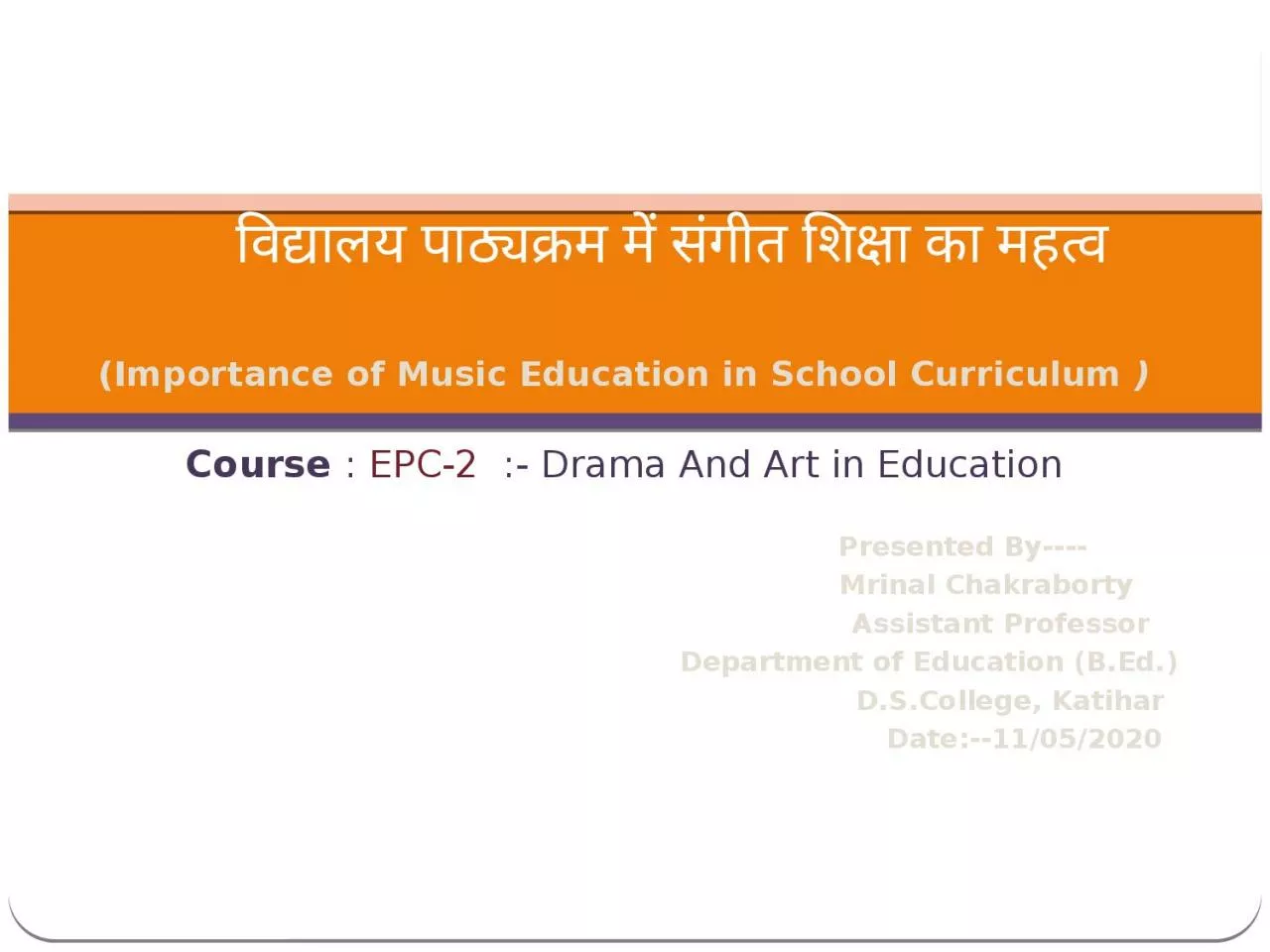 PPT-( Importance of Music Education