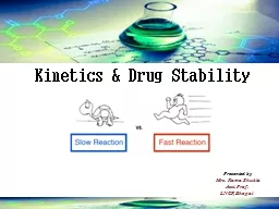 Kinetics & Drug Stability