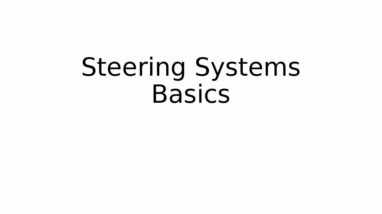 PPT-Steering Systems Basics