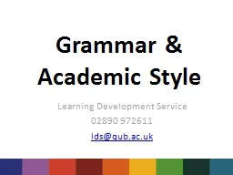 Grammar &  Academic Style