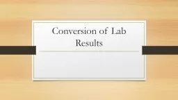 Conversion of Lab Results