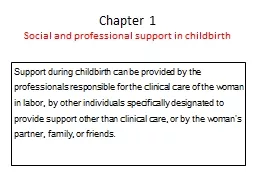 Chapter 1 Social  and professional support in childbirth