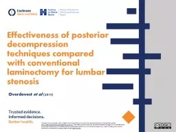 Effectiveness of posterior decompression techniques compared with conventional laminectomy