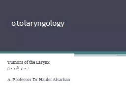 otolaryngology Tumors of the Larynx