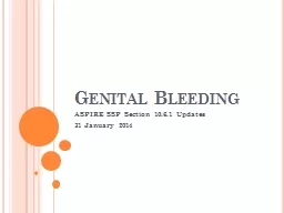 Genital Bleeding ASPIRE SSP Section