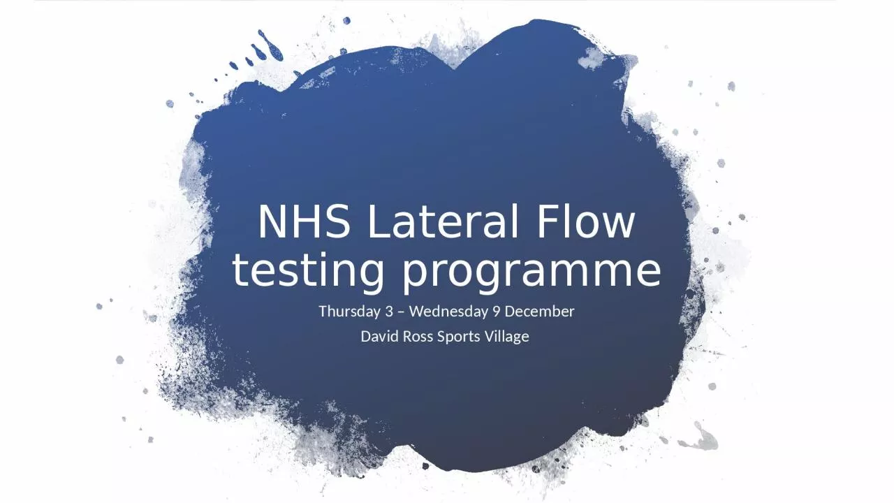 NHS Lateral Flow testing programme