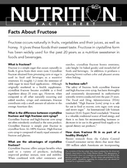 Facts About Fructose continuedcontinued