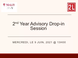 2 nd  Year Advisory Drop-in Session
