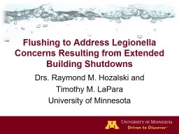 Flushing to Address Legionella Concerns Resulting from Extended Building Shutdowns