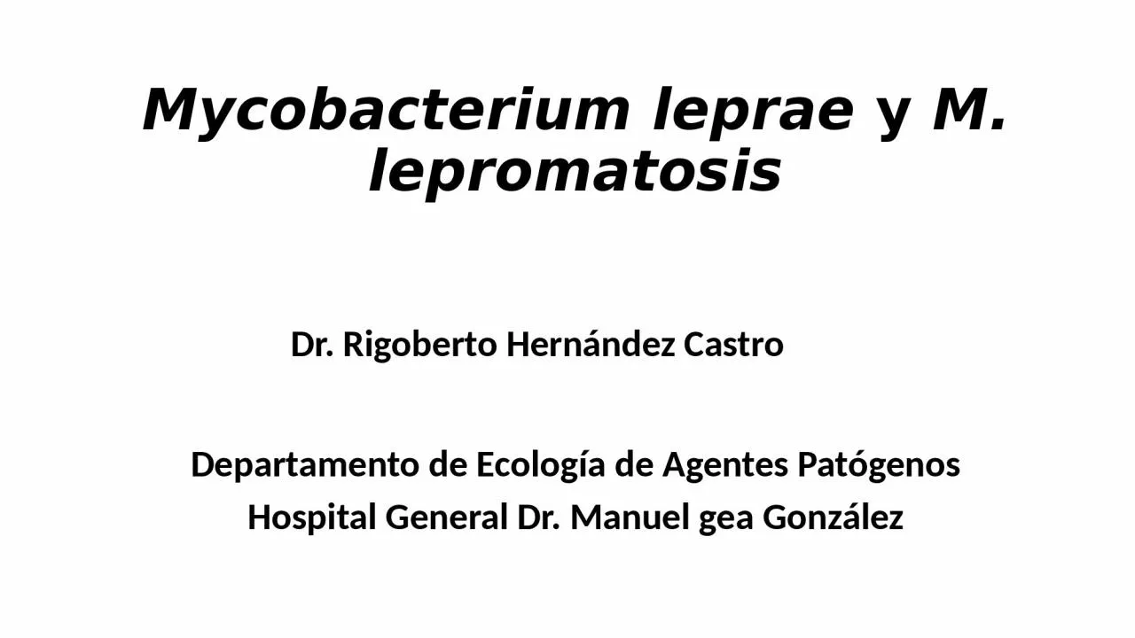 PPT-Mycobacterium leprae y M. lepromatosis