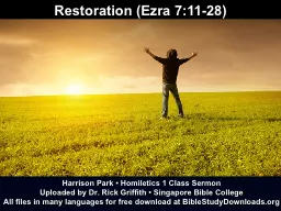 Restoration (Ezra 7:11-28)