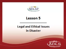 Lesson 5 								 Legal and Ethical Issues
