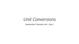 Unit Conversions Desalination