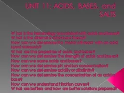 UNIT 12: ACIDS, BASES, and SALTS