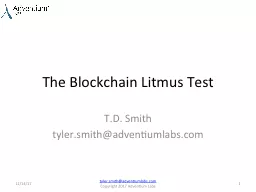 The Blockchain Litmus Test