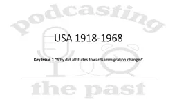 USA 1918-1968 Key Issue 1 ‘