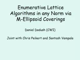 Enumerative Lattice Algorithms in any Norm via   M-Ellipsoid Coverings