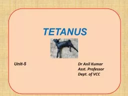 TETANUS Unit-5  	 			 Dr Anil Kumar