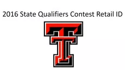 2016 State Qualifiers Contest Retail ID